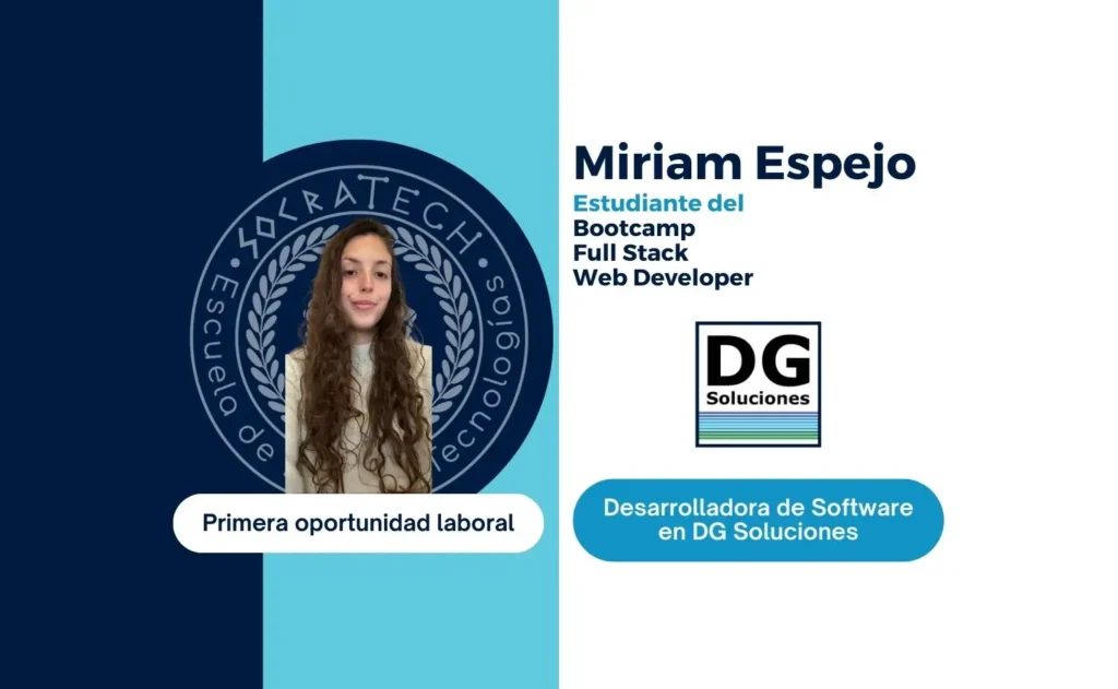 Miriam Espejo, exalumna de SocraTech, primera oportunidad laboral en DG Soluciones
