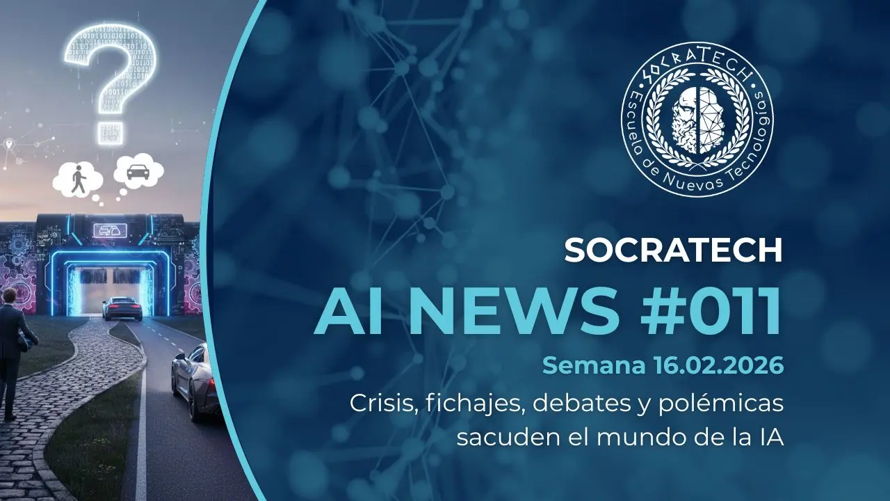 Portada de SocraTech AI News #011 donde vemos: crisis, fichajes, debates y polémicas sacuden el mundo de la IA