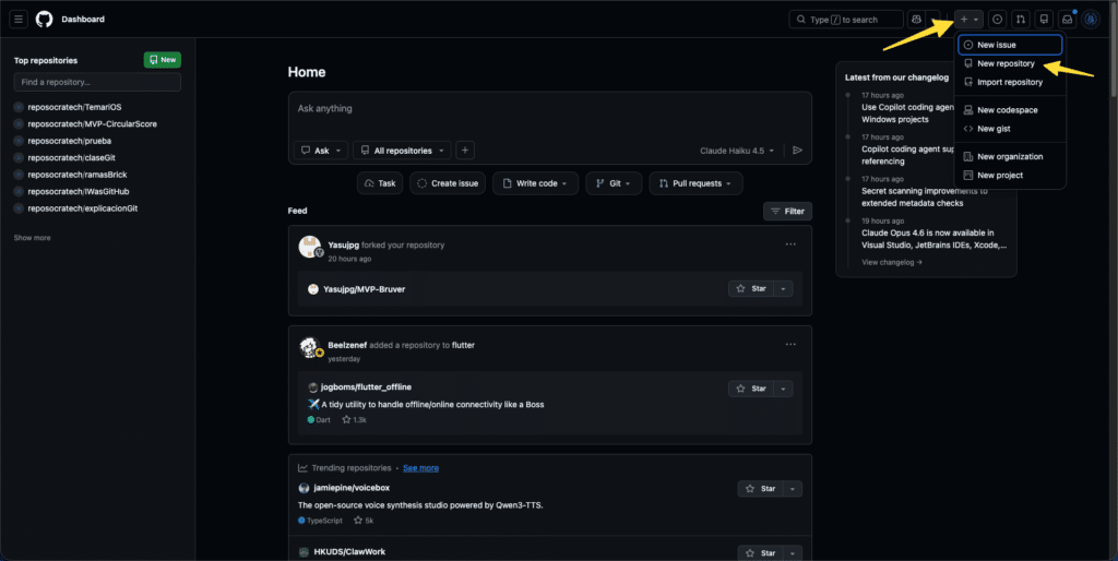 Crear nuevo repositorio GitHub