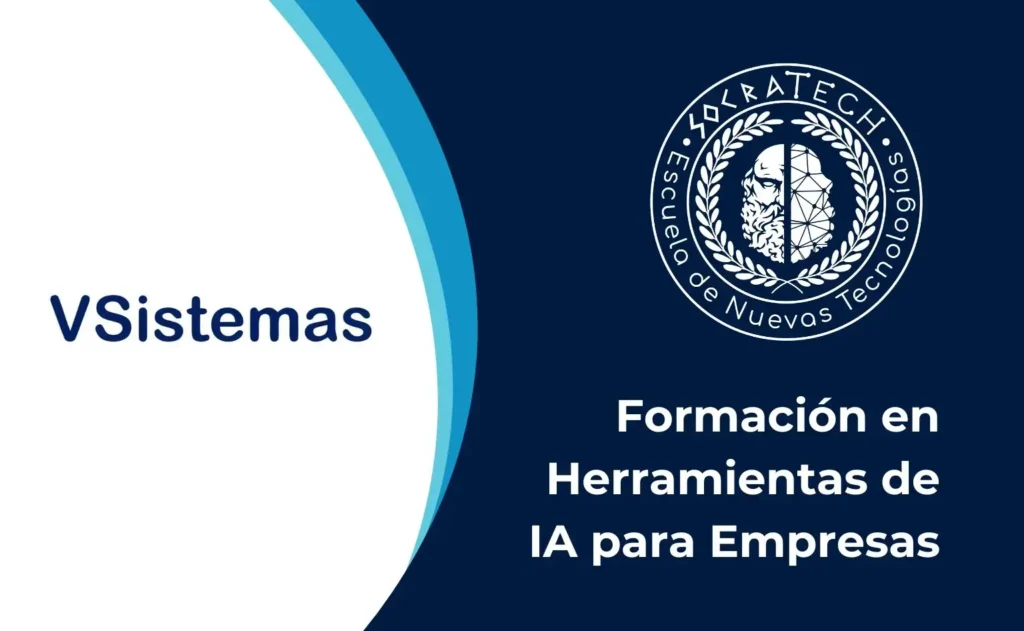 Logo de la empresa VSistemas indicando que ha realizado la Formación en Herramientas de IA para Empresas de SocraTech