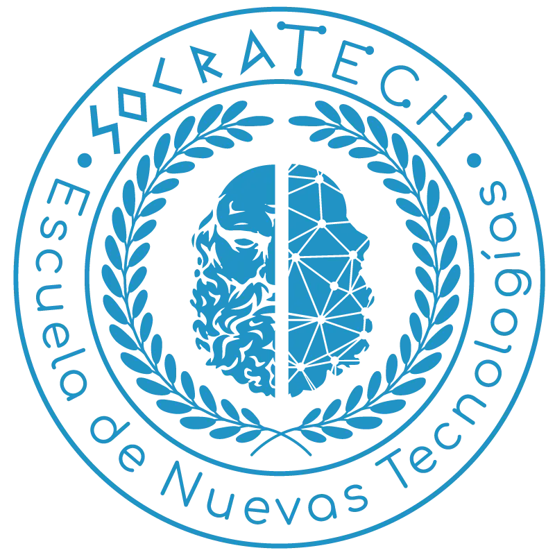 Logo de SocraTech en color azul claro
